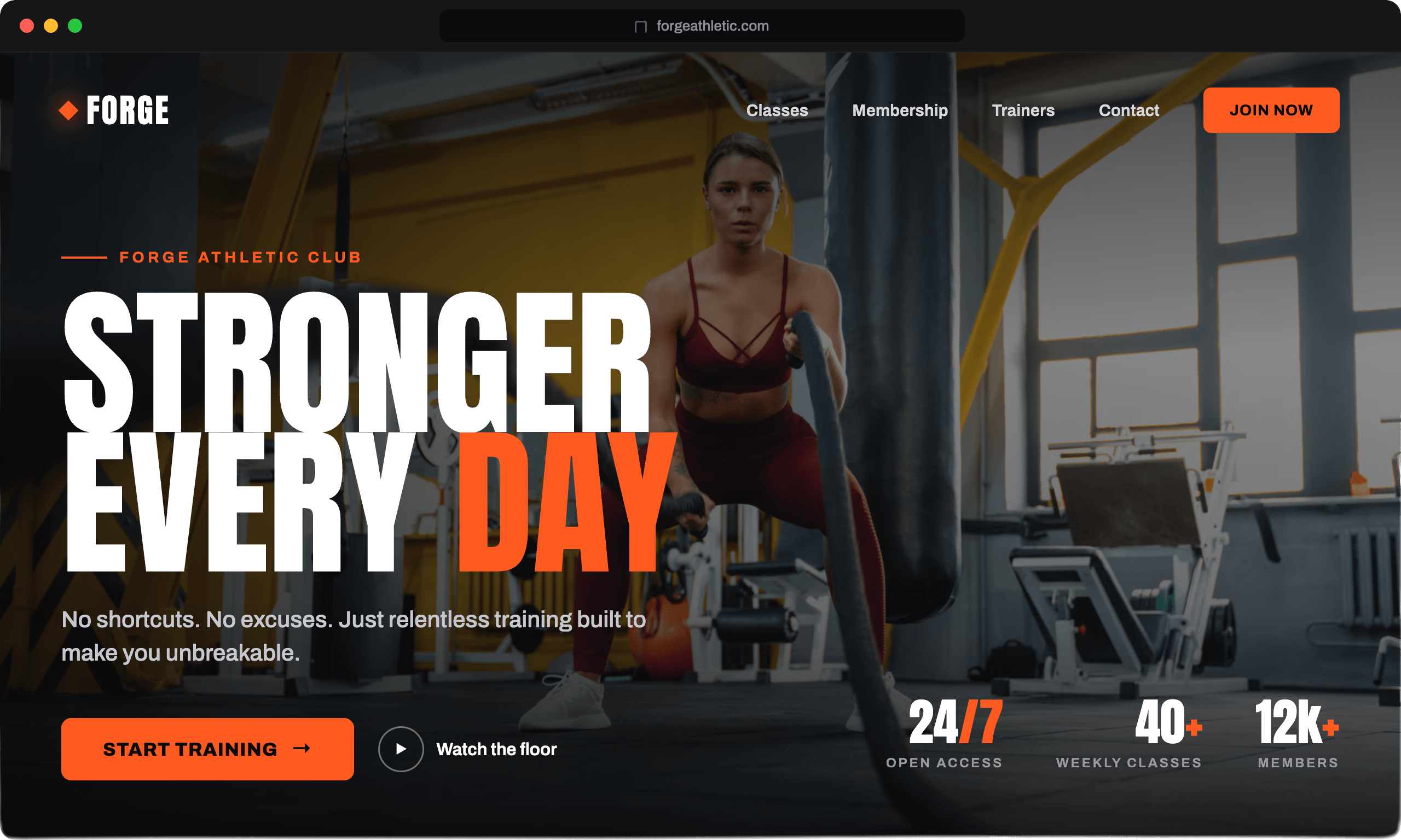 Forge Athletic Club website